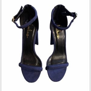 Lulus Blue Suede Ankle Strap High Heels Size 7